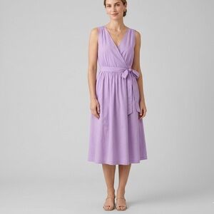 Banana Republic Lavender Wrap Dress NWT Midi Sleeveless Size 4